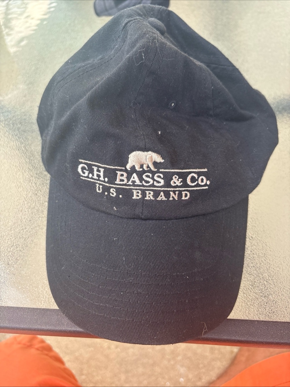 Bass Black Baseball Cap with White Embroidered Logo